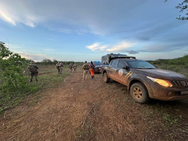 Buscas por fugitivos de Mossoró estão concentradas na zona rural de baraúna — Foto: Iara Nóbrega/Inter TV Costa Branca