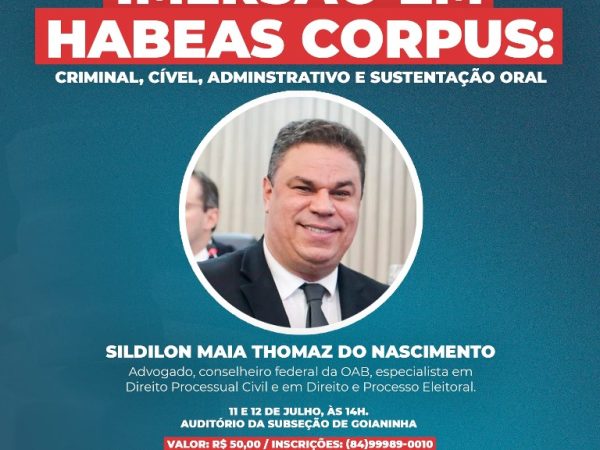 A palestra acontecerá em Goianinha, nos dias 11 e 12 de julho com Dr. Síldilon Maia. — Foto: Divulgação