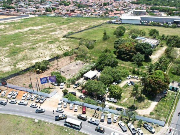 Imagem aérea do local onde será construído o Hospital Metropolitano do RN — Foto: Sandro Menezes/Governo do RN