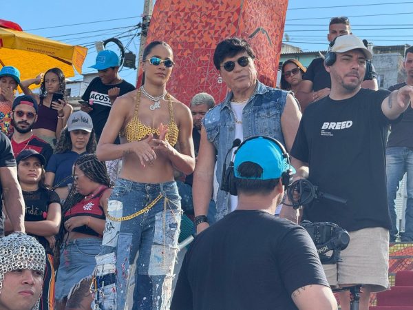 Michele Andrade e Kaká Grafith — Foto: Sérgio Henrique Santos/Inter TV Cabugi