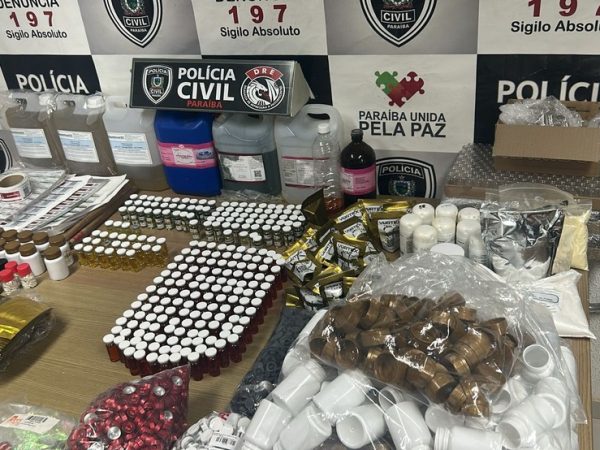 Duas pessoas são presas na PB em operação contra quadrilha suspeita de fabricar e vender anabolizantes — Foto: Divulgação/Polícia Civil
