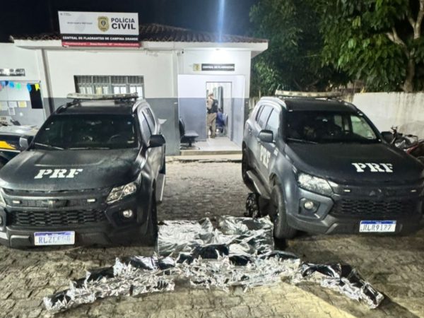 Quatro pessoas são presas suspeitas de transportar mais de 20 kg de skunk em veículos, no Agreste da Paraíba — Foto: Reprodução / PRF