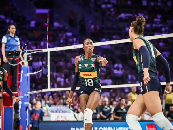Brasília (DF), 26/07/2025 - Lance de jogo entre Brasil e Itália  válido pela Liga das Nações de Vôlei feminino. Foto: Volleyball World/Divulgação